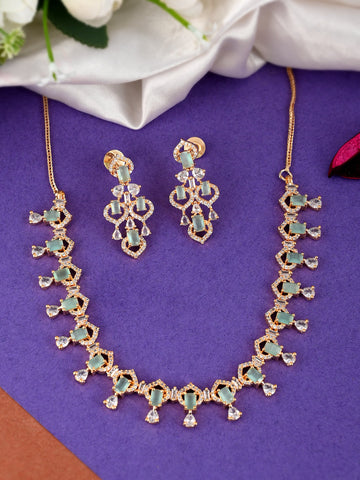 Designer AD Diamond Necklace Set