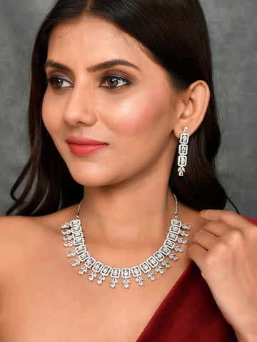 Designer AD Diamond Necklace Set