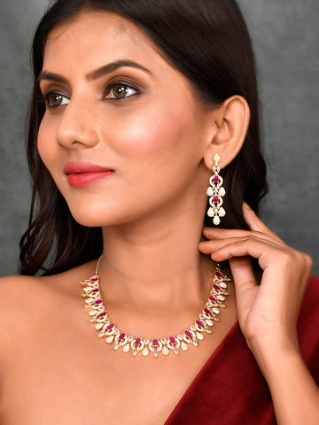 Designer AD Diamond Necklace Set