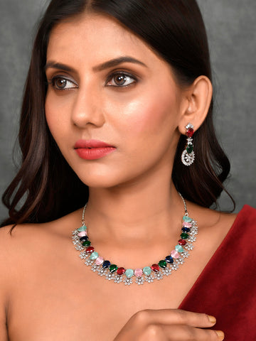 Designer AD Diamond Necklace Set