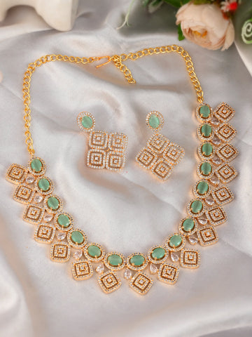 Designer AD Diamond Necklace Set
