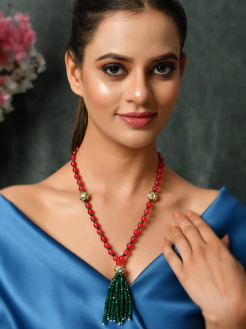 Dastoor Gold-Toned Red Brass Gold-Plated Necklace
