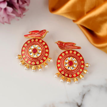 Dastoor Meenakari Peacock Earring