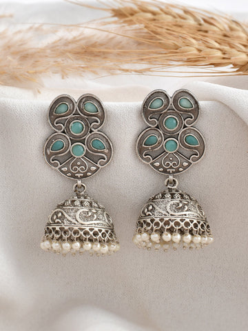Aqua Glow Jhumkis