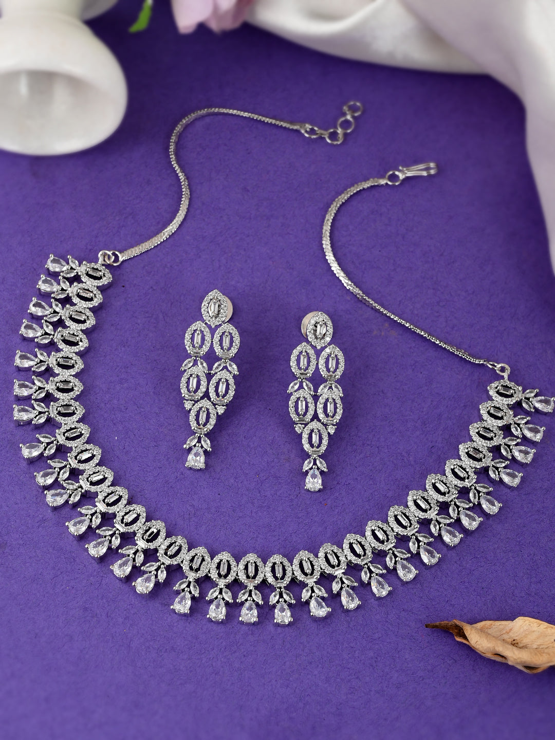 Designer AD Diamond Necklace Set