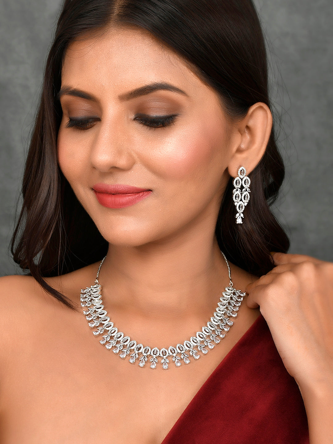 Designer AD Diamond Necklace Set