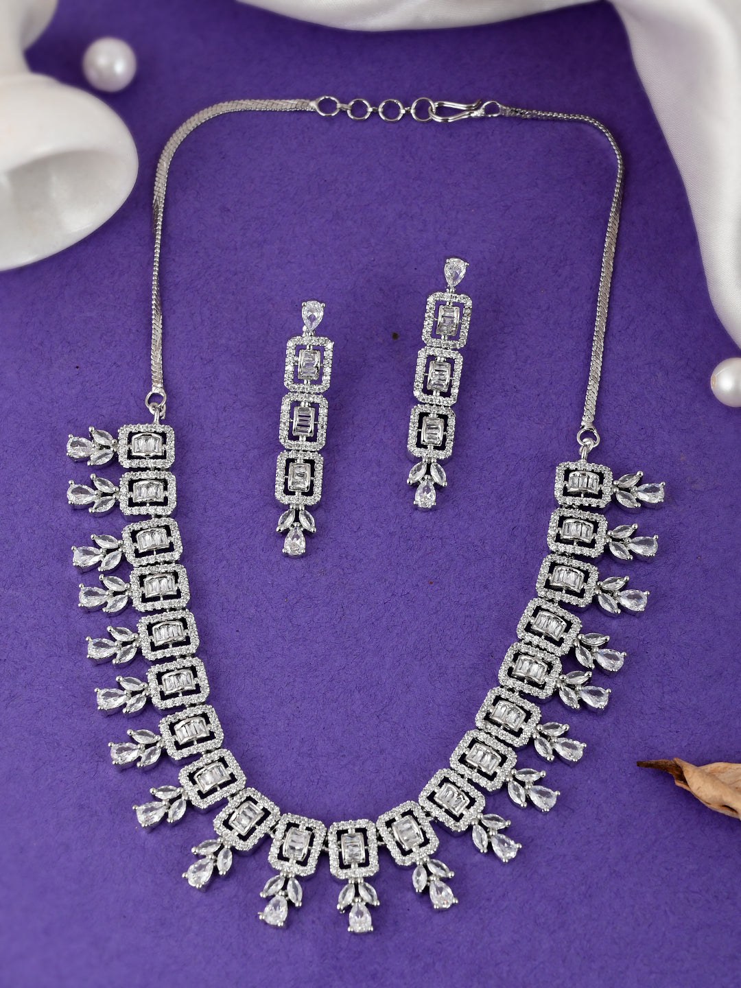 Designer AD Diamond Necklace Set