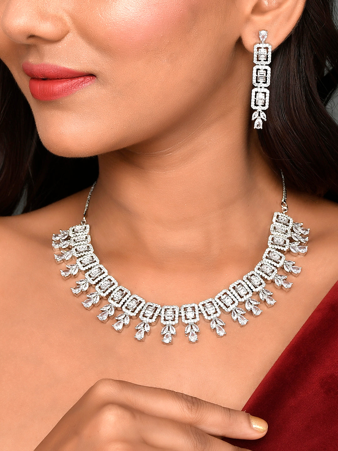 Designer AD Diamond Necklace Set
