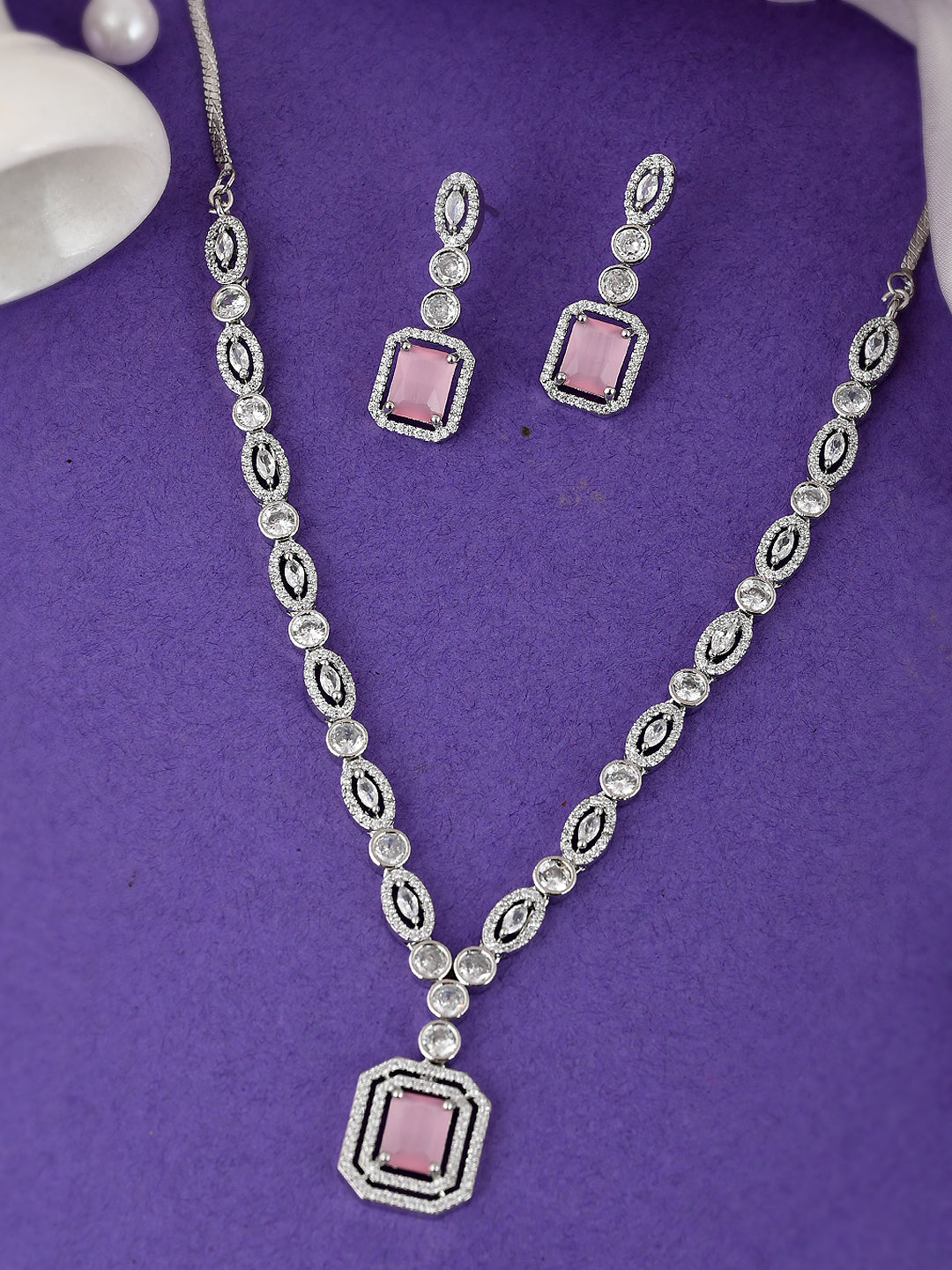 Designer AD Diamond Necklace Set