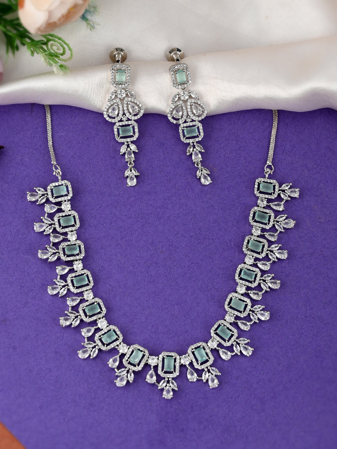 Designer AD Diamond Necklace Set
