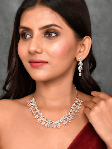 Designer AD Diamond Necklace Set