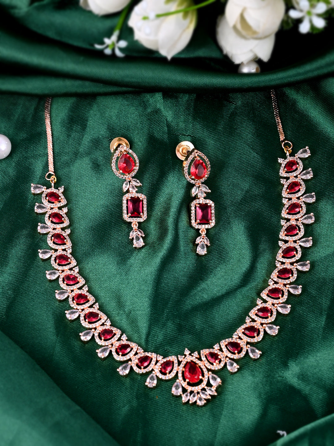 Designer AD Diamond Necklace Set