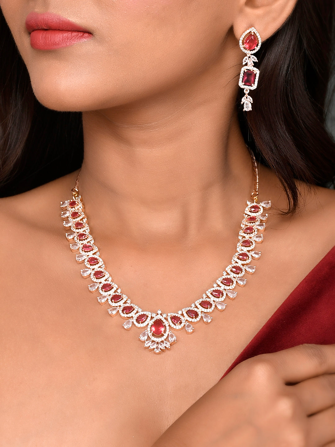 Designer AD Diamond Necklace Set