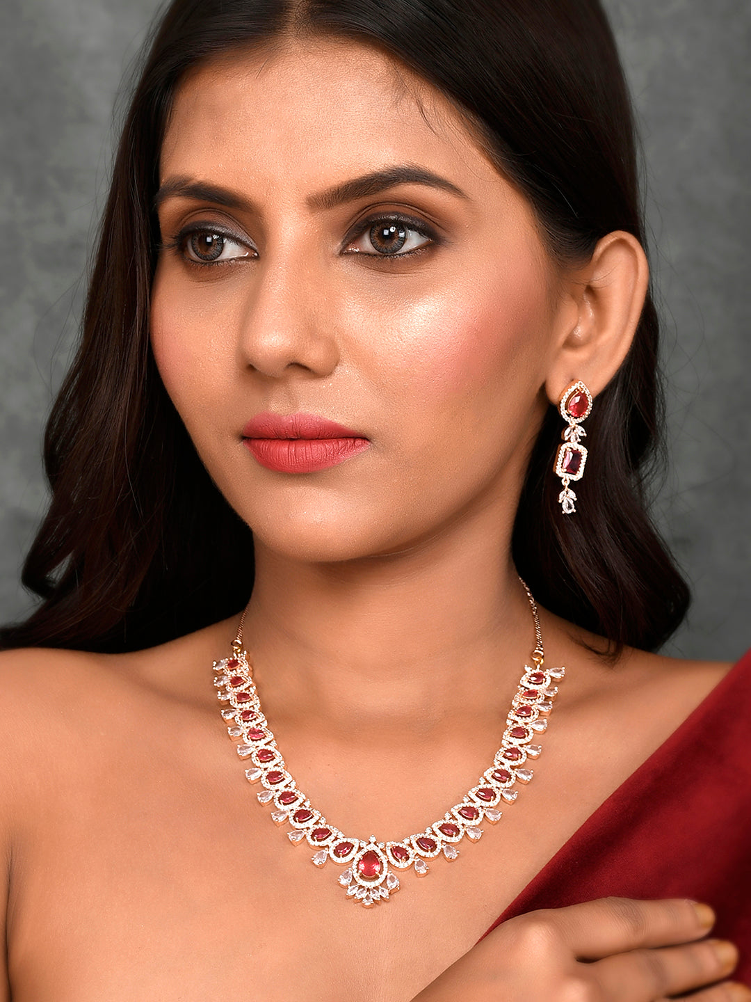 Designer AD Diamond Necklace Set