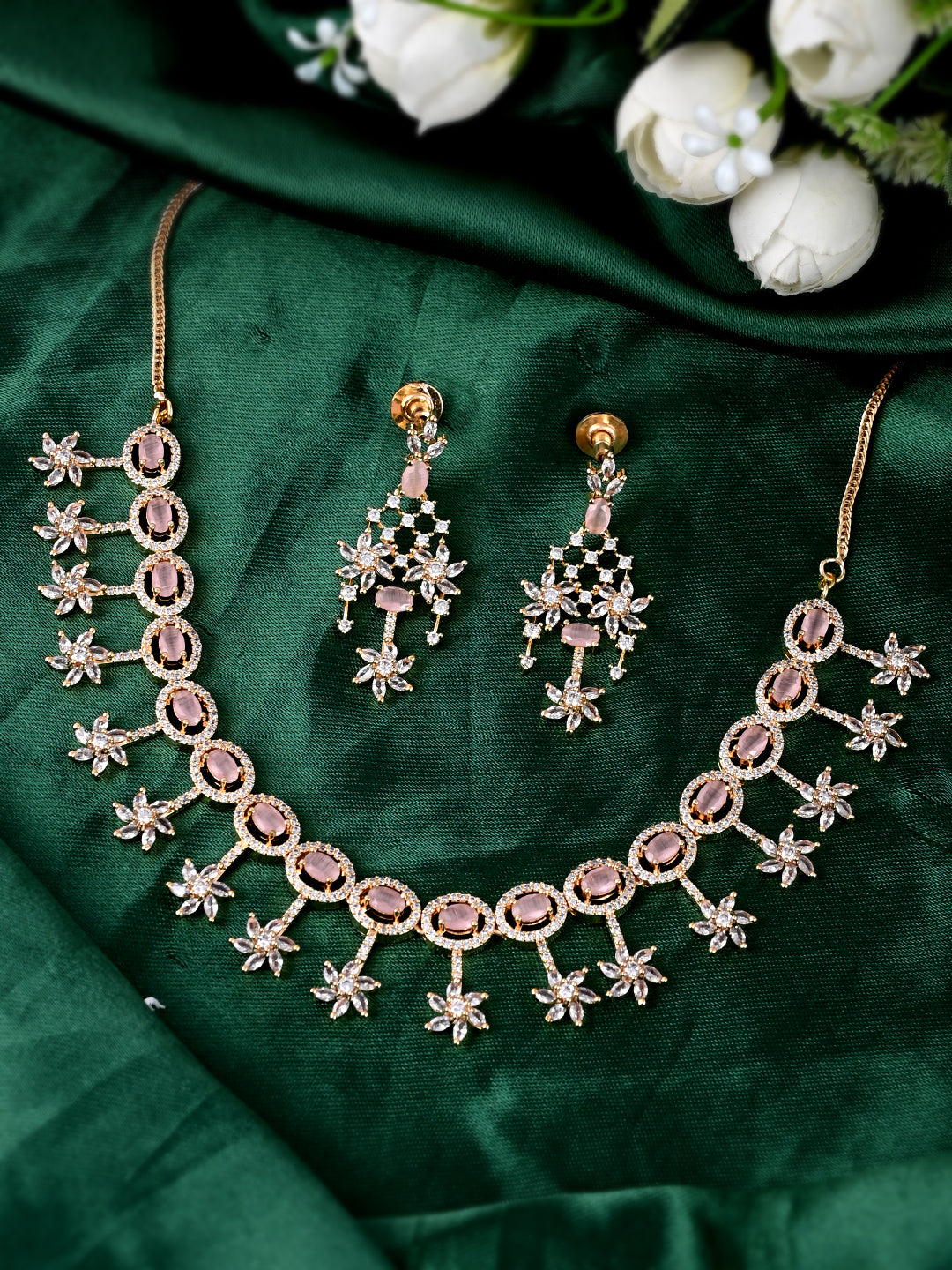 Designer AD Diamond Necklace Set