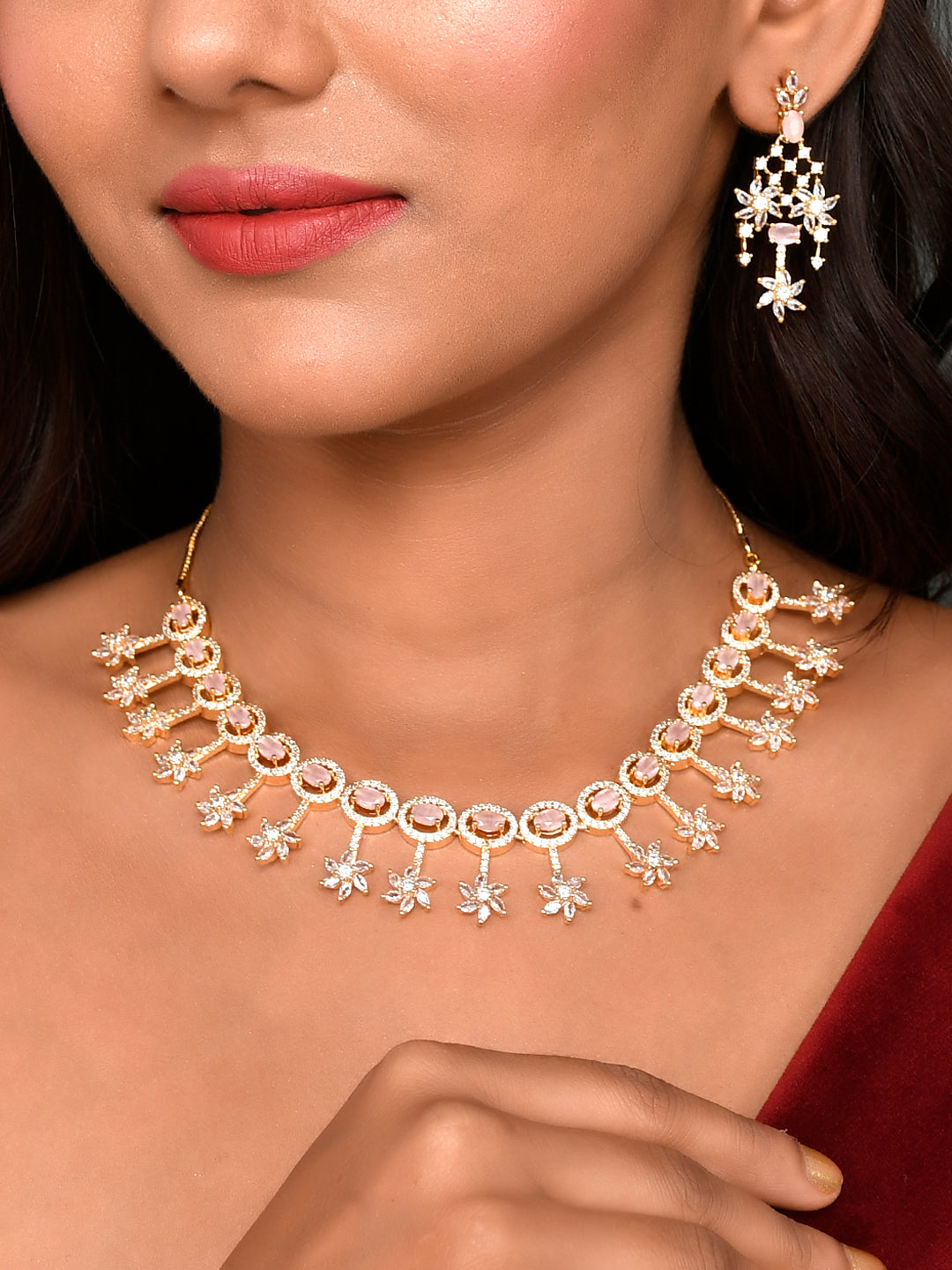 Designer AD Diamond Necklace Set
