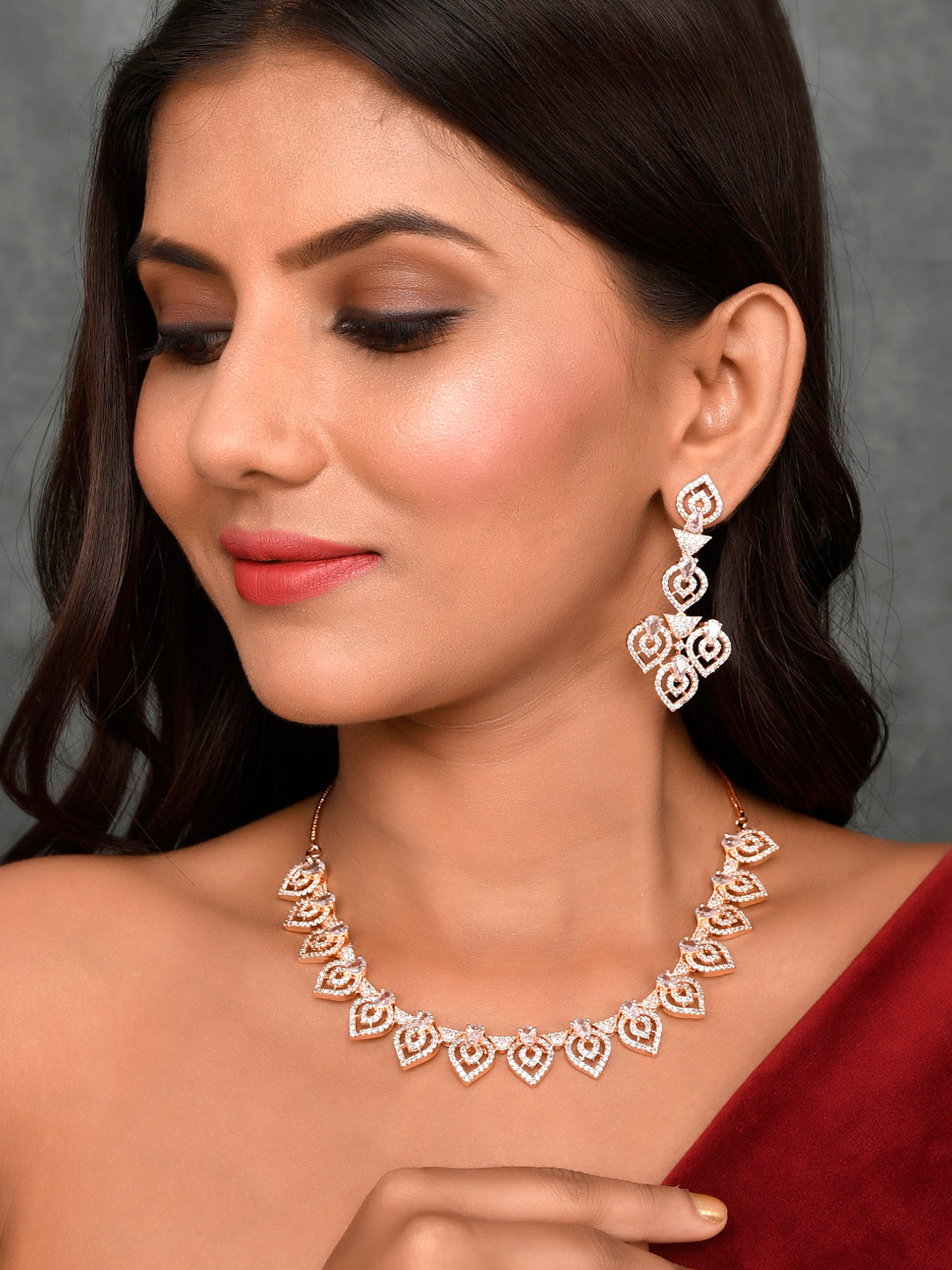 Designer AD Diamond Necklace Set
