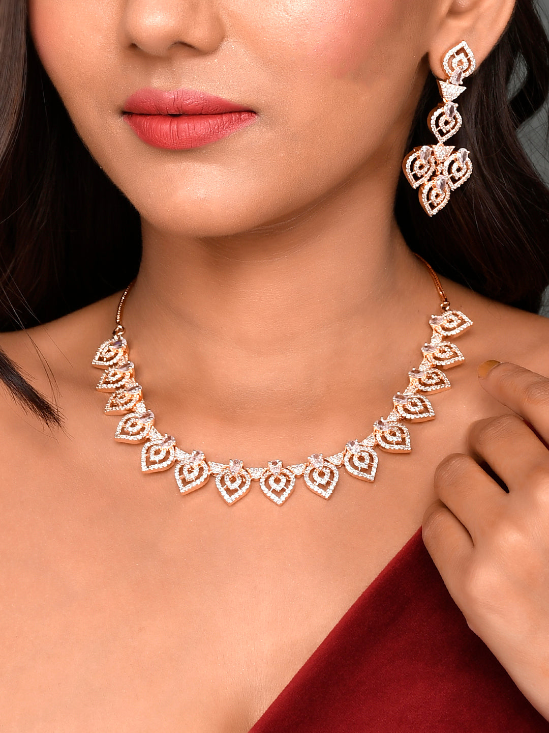 Designer AD Diamond Necklace Set