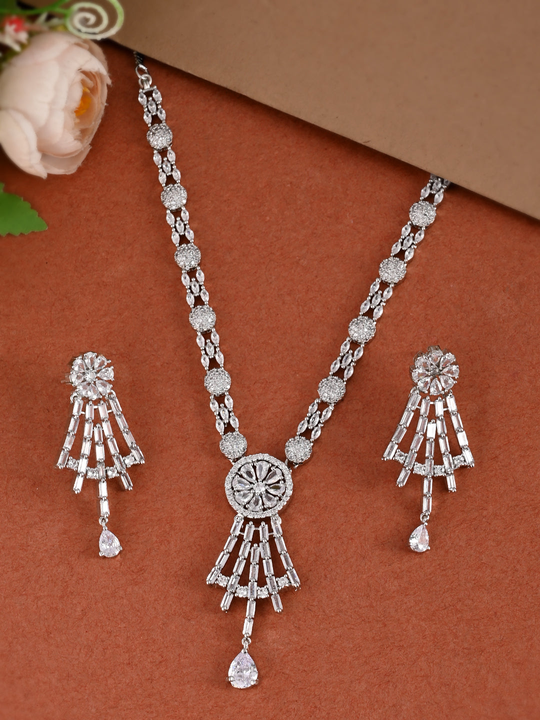 Designer AD Diamond Necklace Set