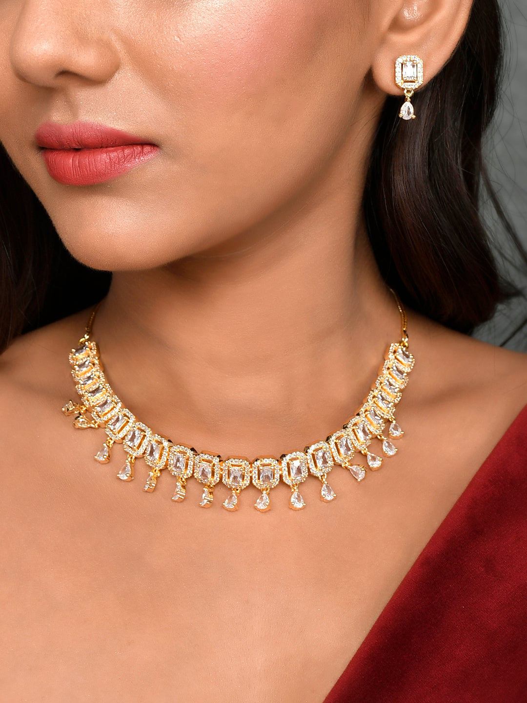 Designer AD Diamond Necklace Set