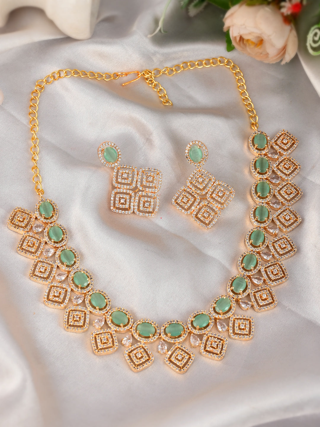 Designer AD Diamond Necklace Set