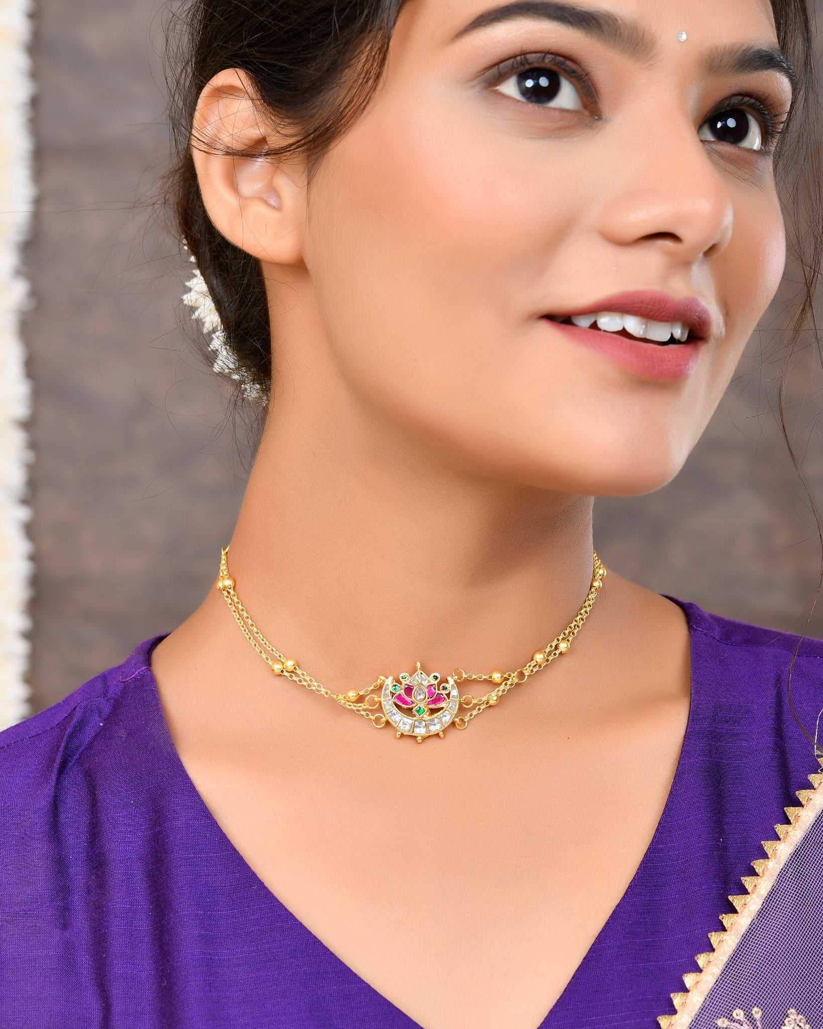Pacchi Kundan Choker and Braclet