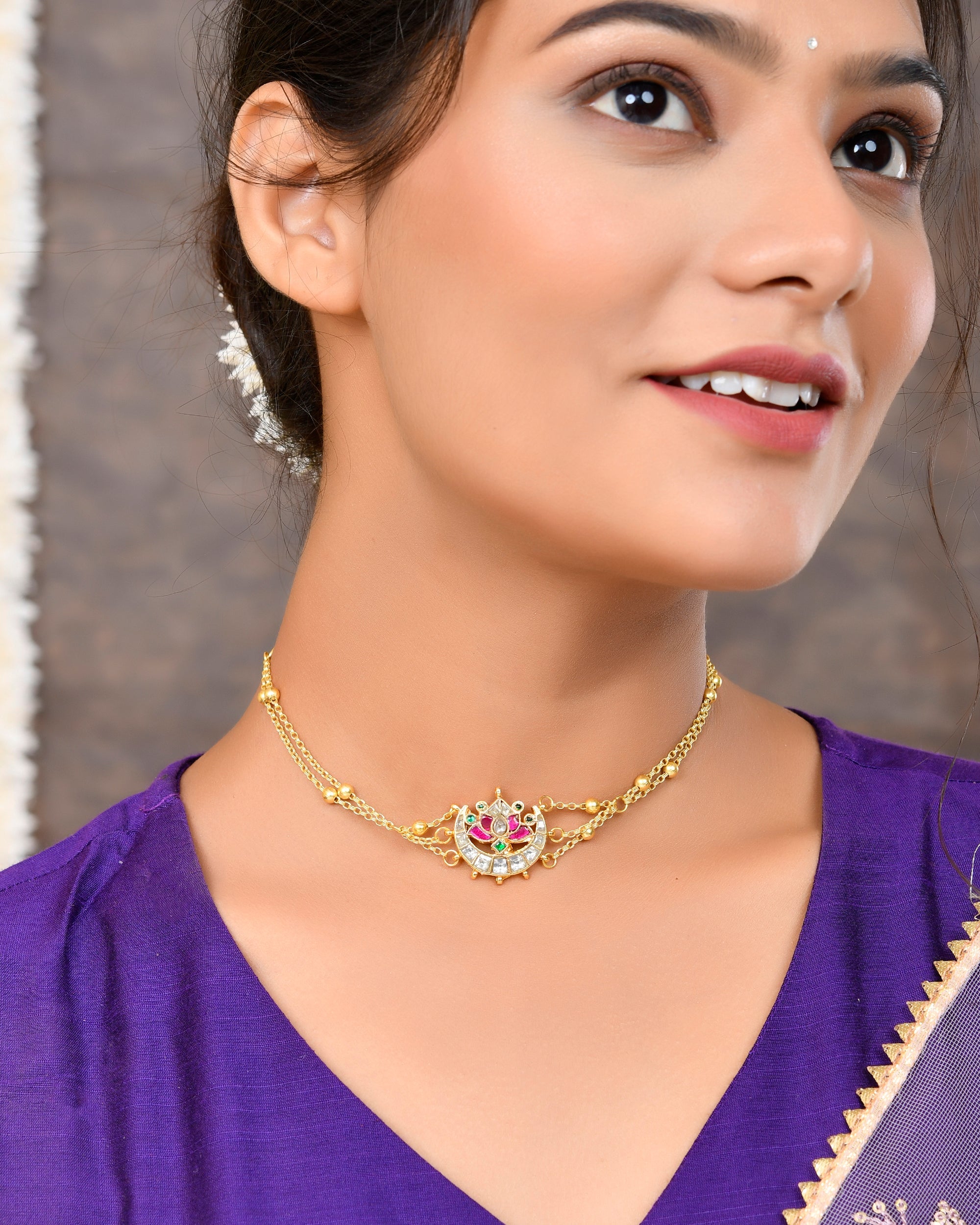 Pacchi Kundan Choker and Braclet