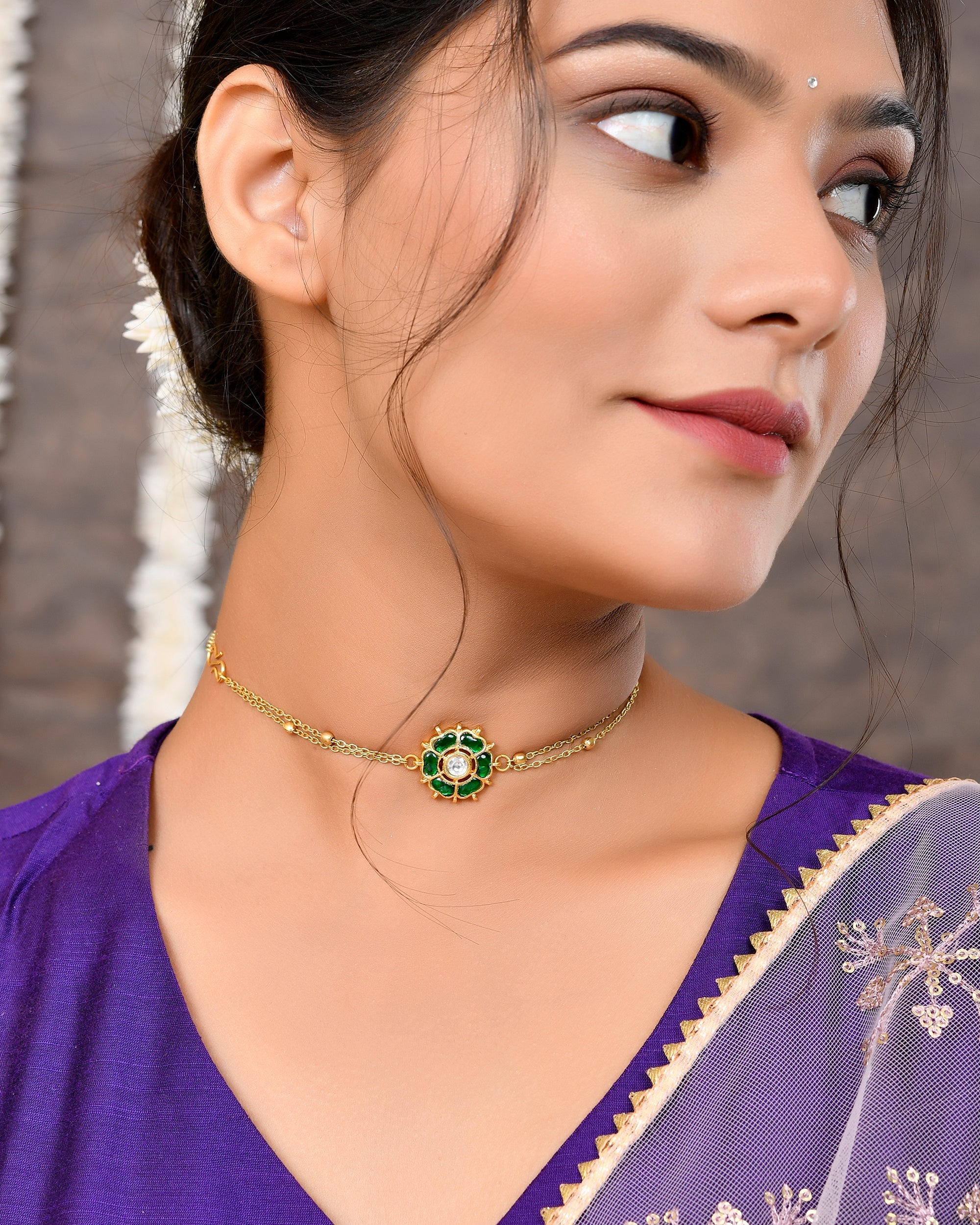 Pacchi Kundan Choker and Braclet