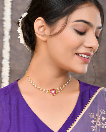 Pacchi Kundan Choker and Braclet