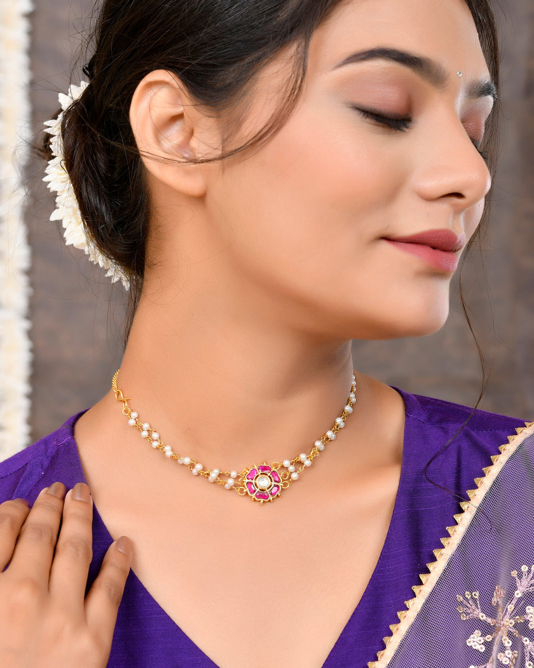 Pacchi Kundan Choker and Braclet
