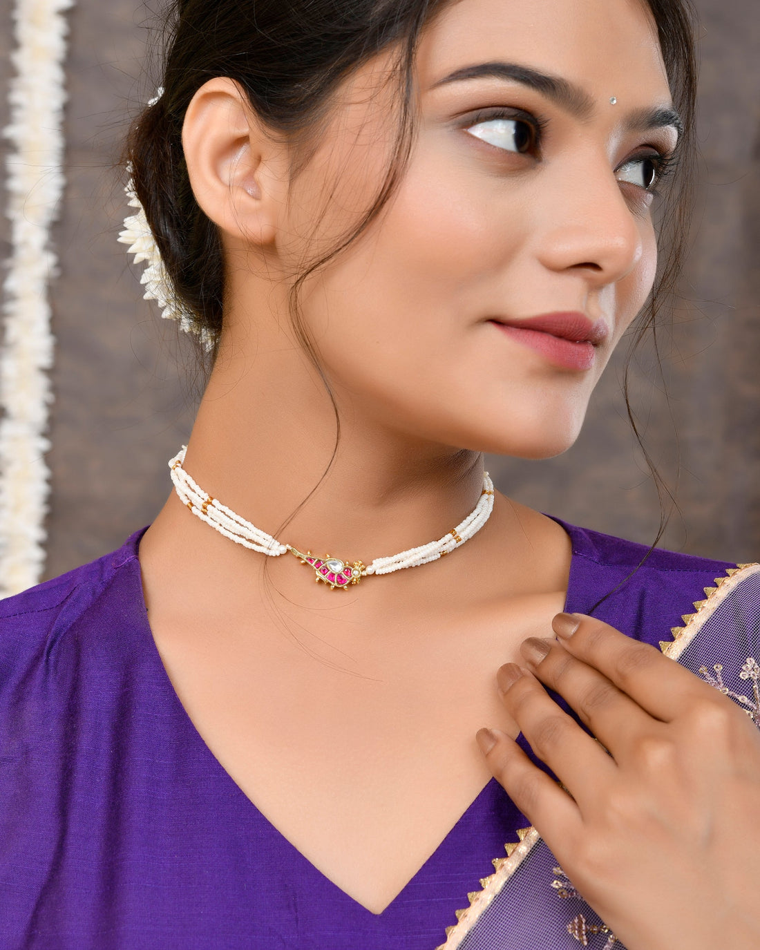 Pacchi Kundan Choker and Braclet