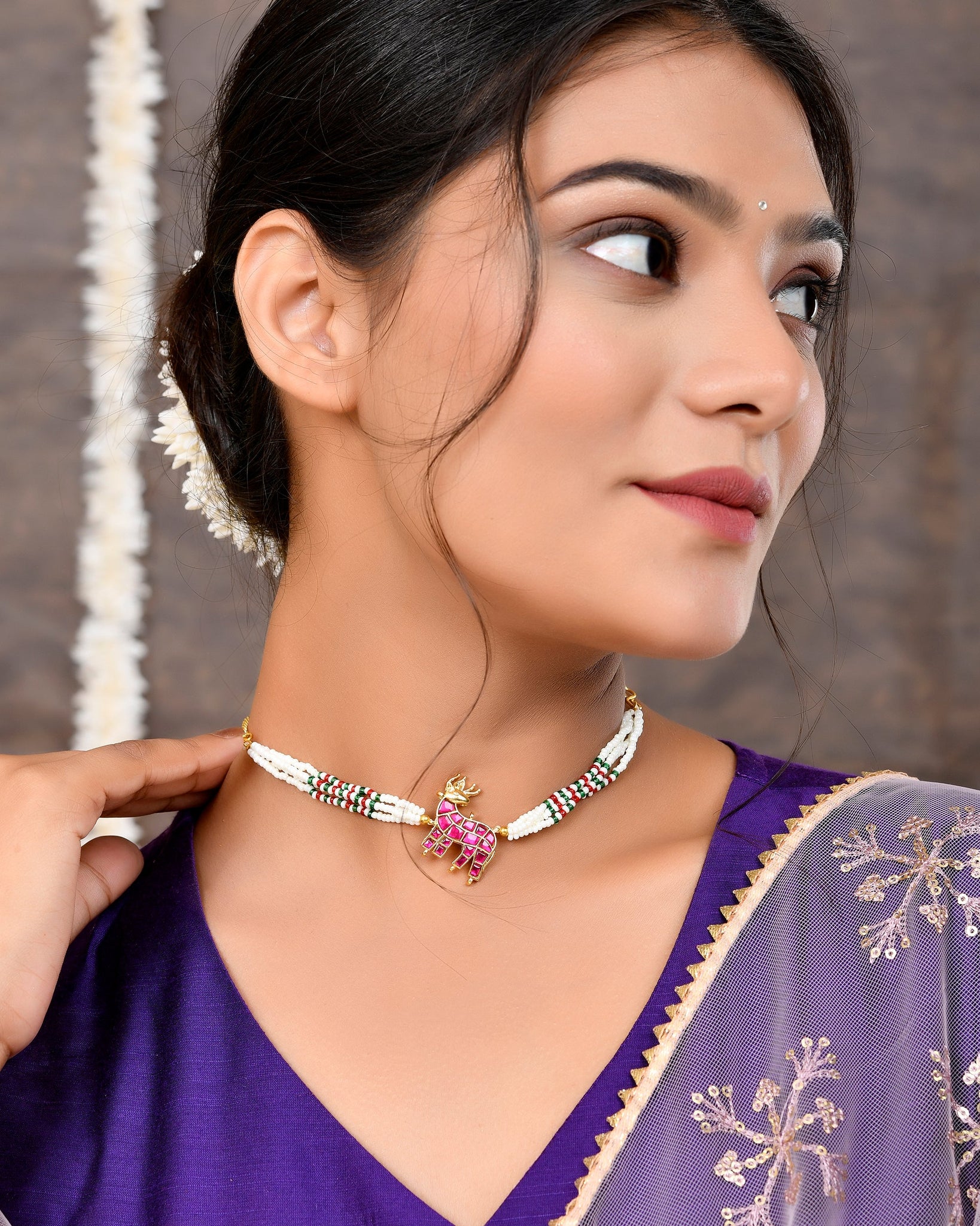 Pacchi Kundan Choker and Braclet