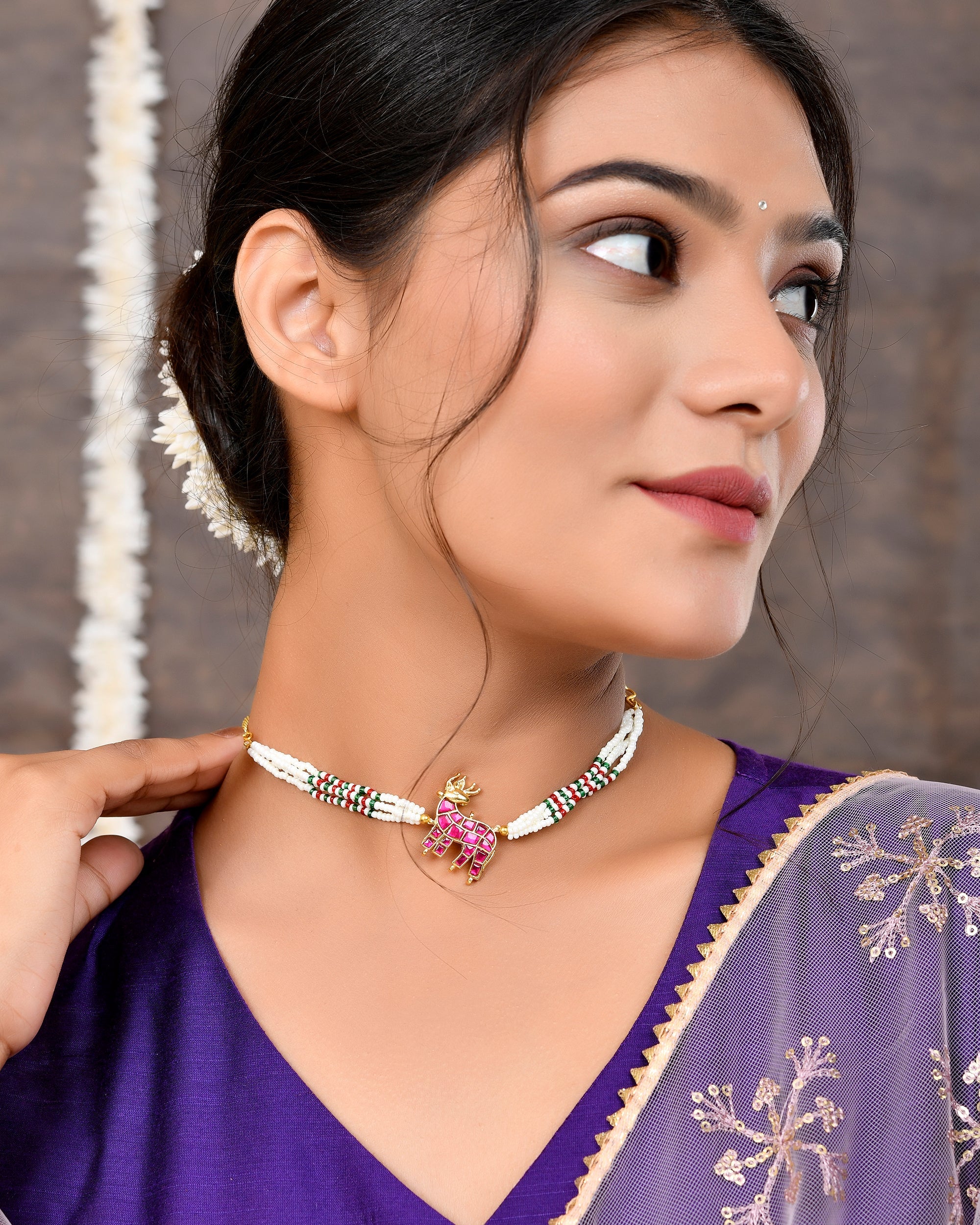 Pacchi Kundan Choker and Braclet