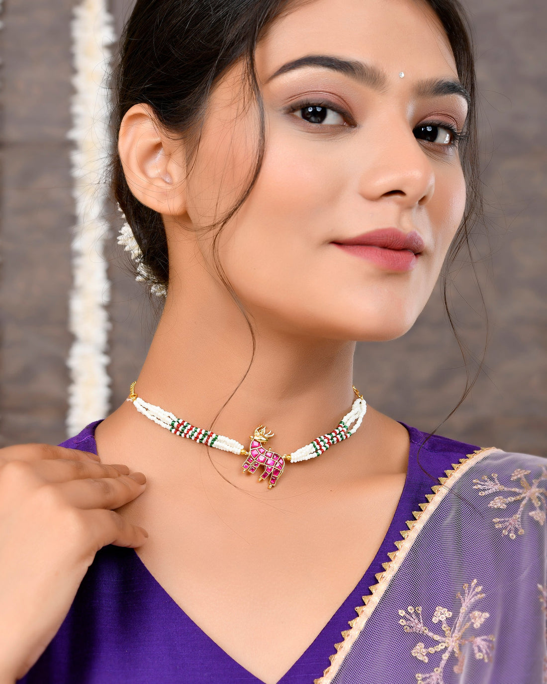 Pacchi Kundan Choker and Braclet