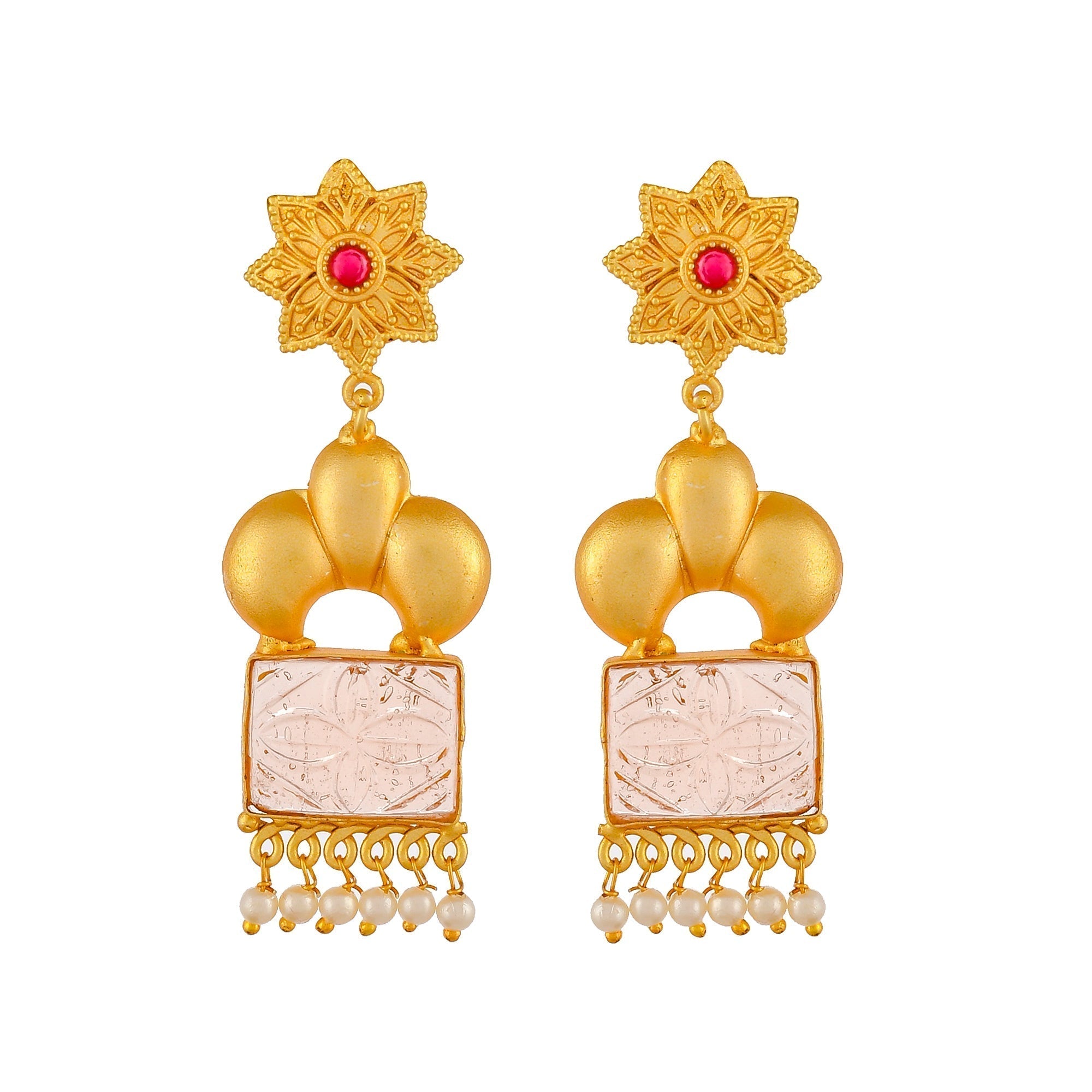 Dastoor Beautiful carvin Stone Earring