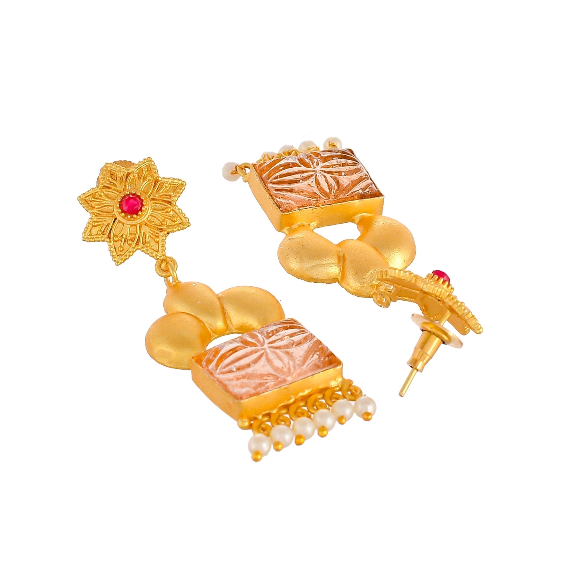 Dastoor Beautiful carvin Stone Earring