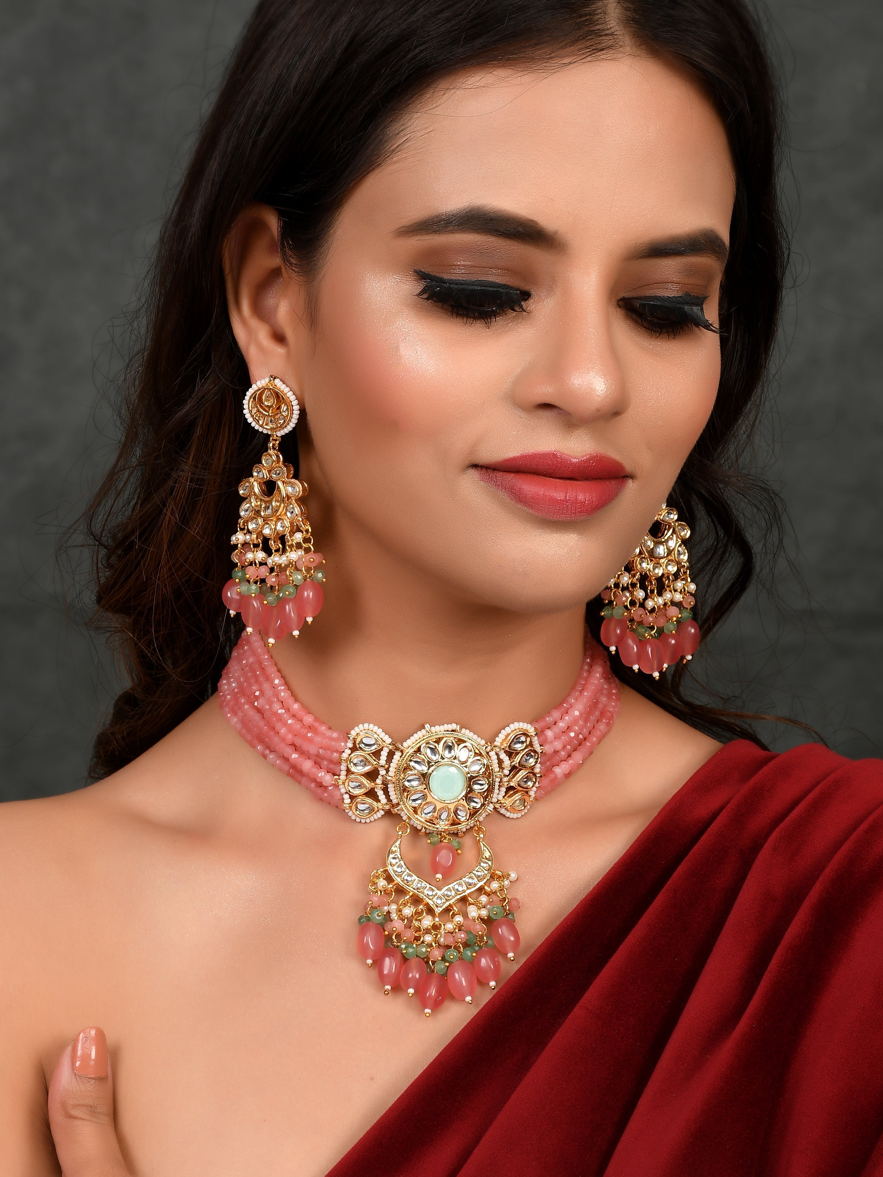 Pink Pearl Poetry Choker Set