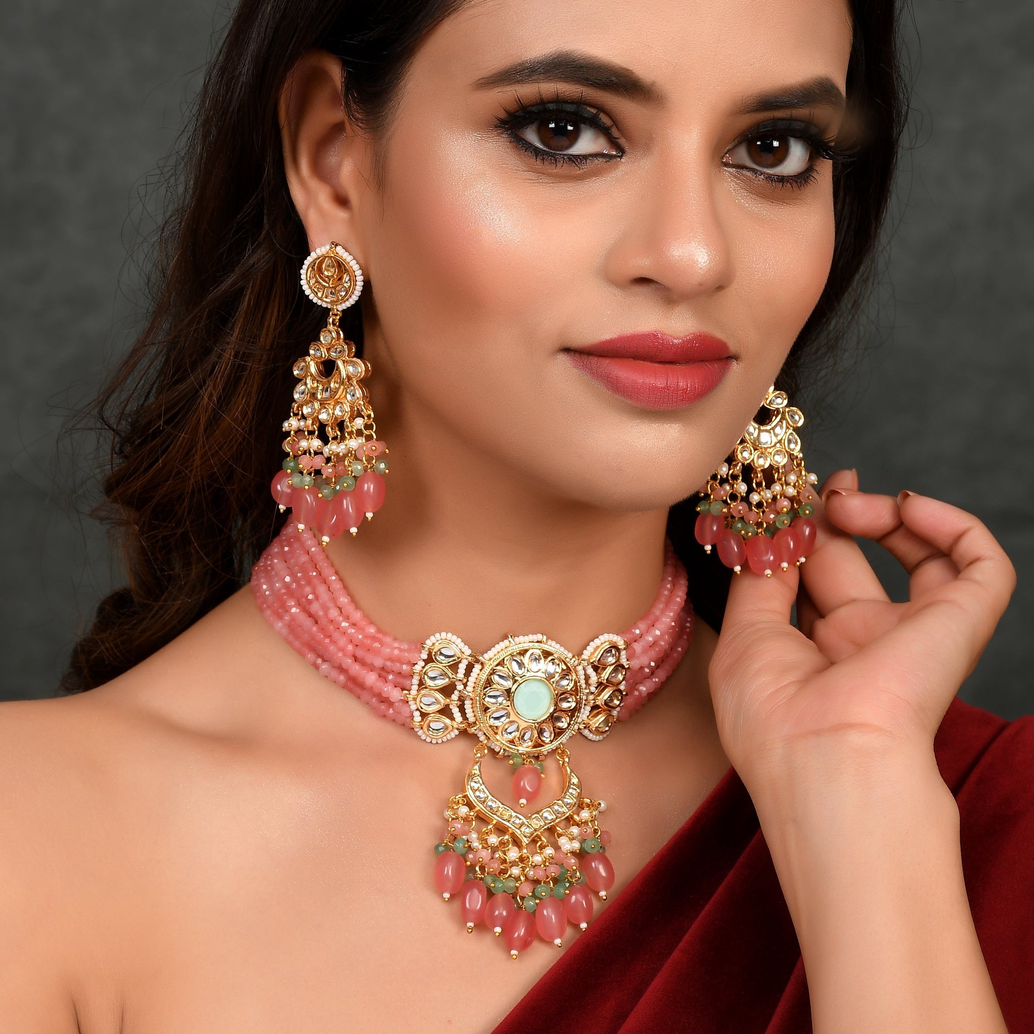 Pink Pearl Poetry Choker Set