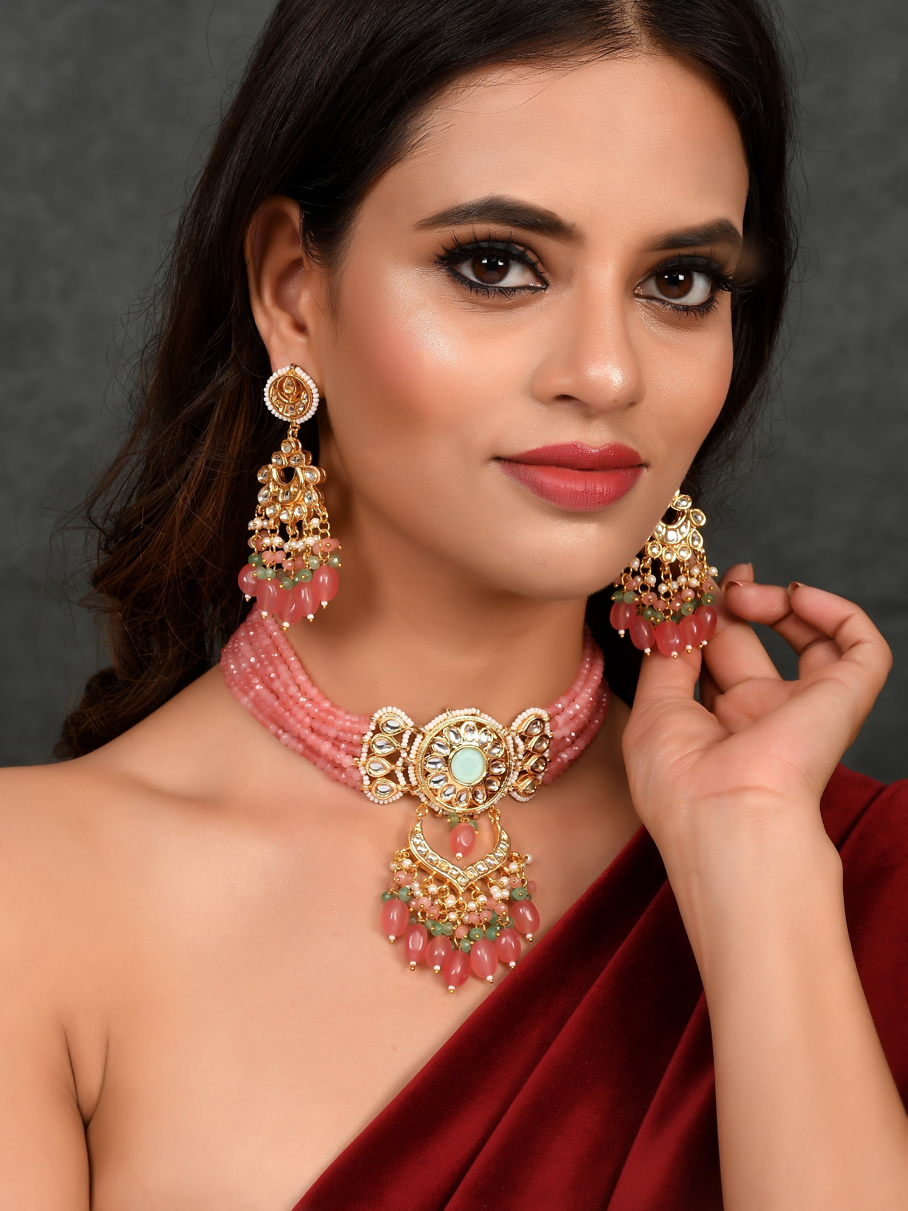 Pink Pearl Poetry Choker Set