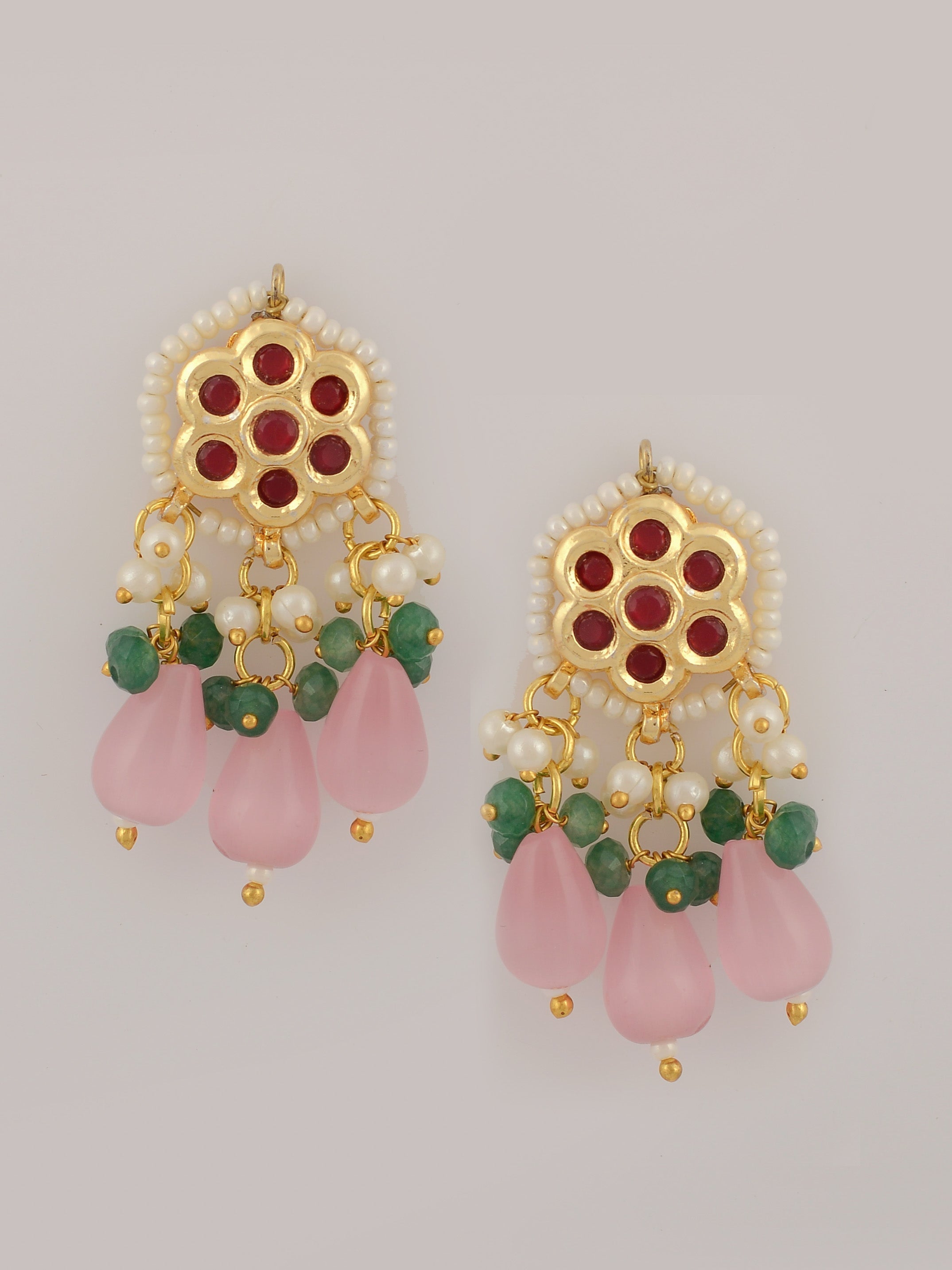 Peach Perfection Kundan Draped Necklace set