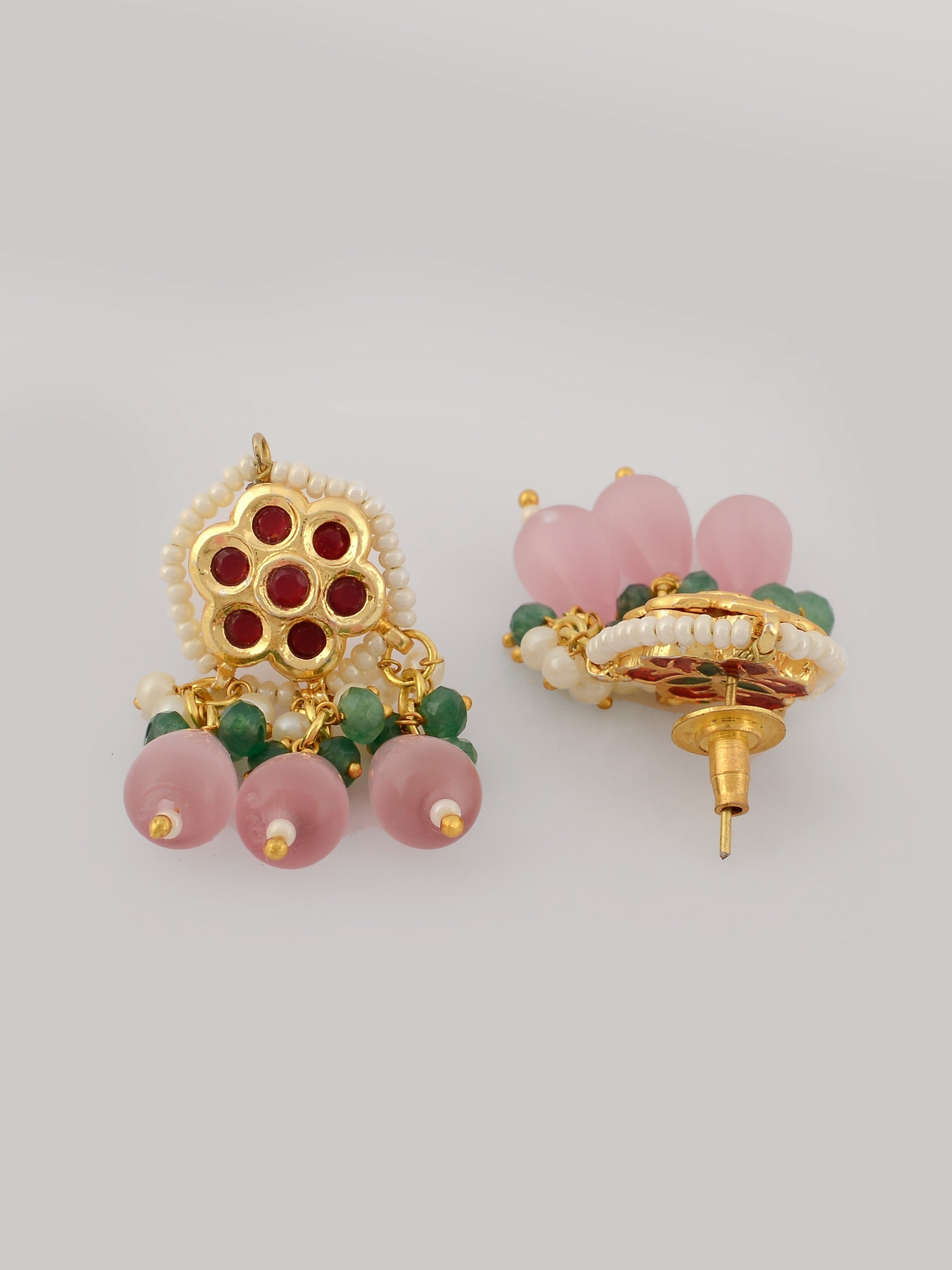 Peach Perfection Kundan Draped Necklace set