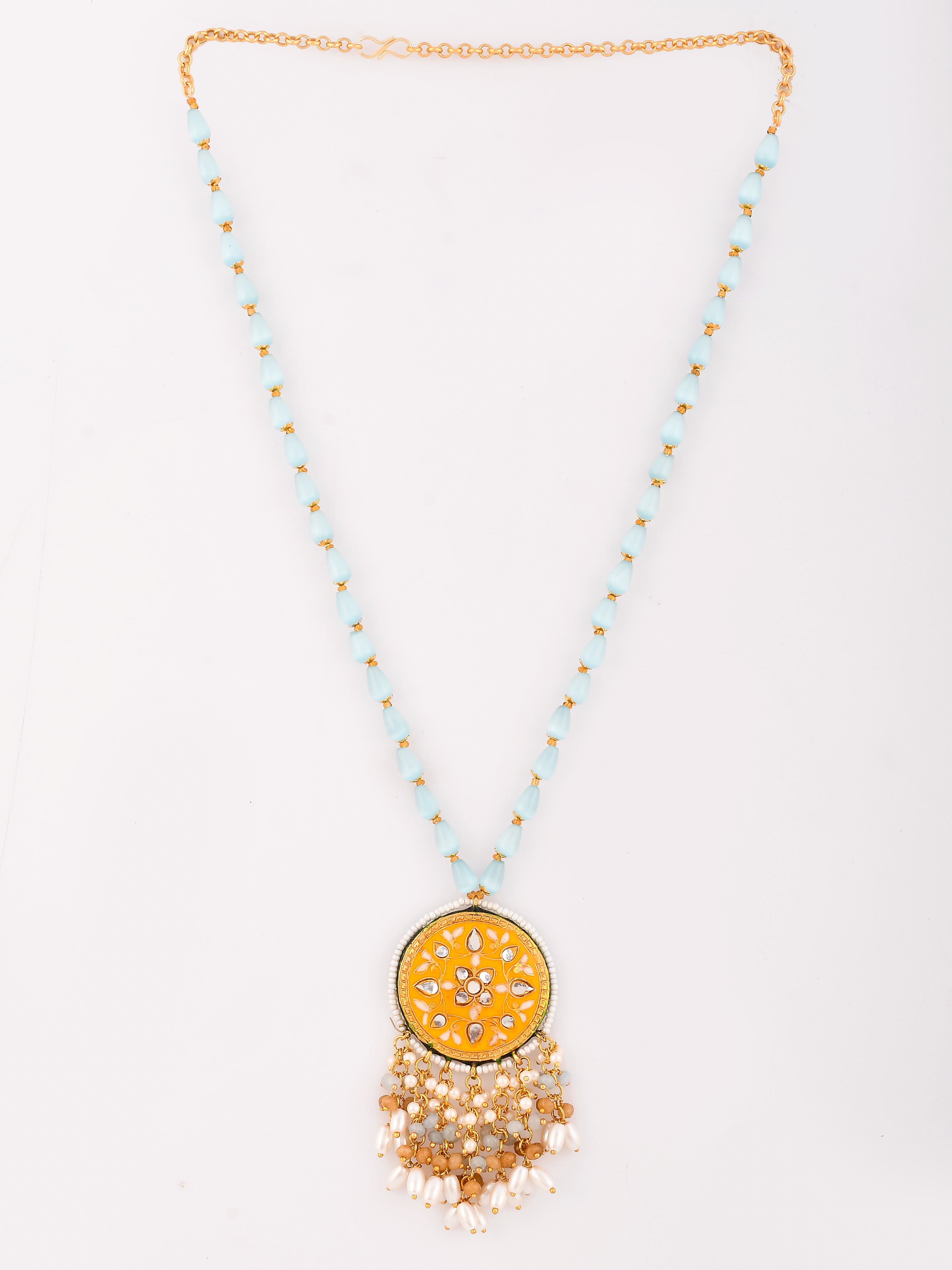 GoldenGlee Kundan Minakari Cascade Necklace Set