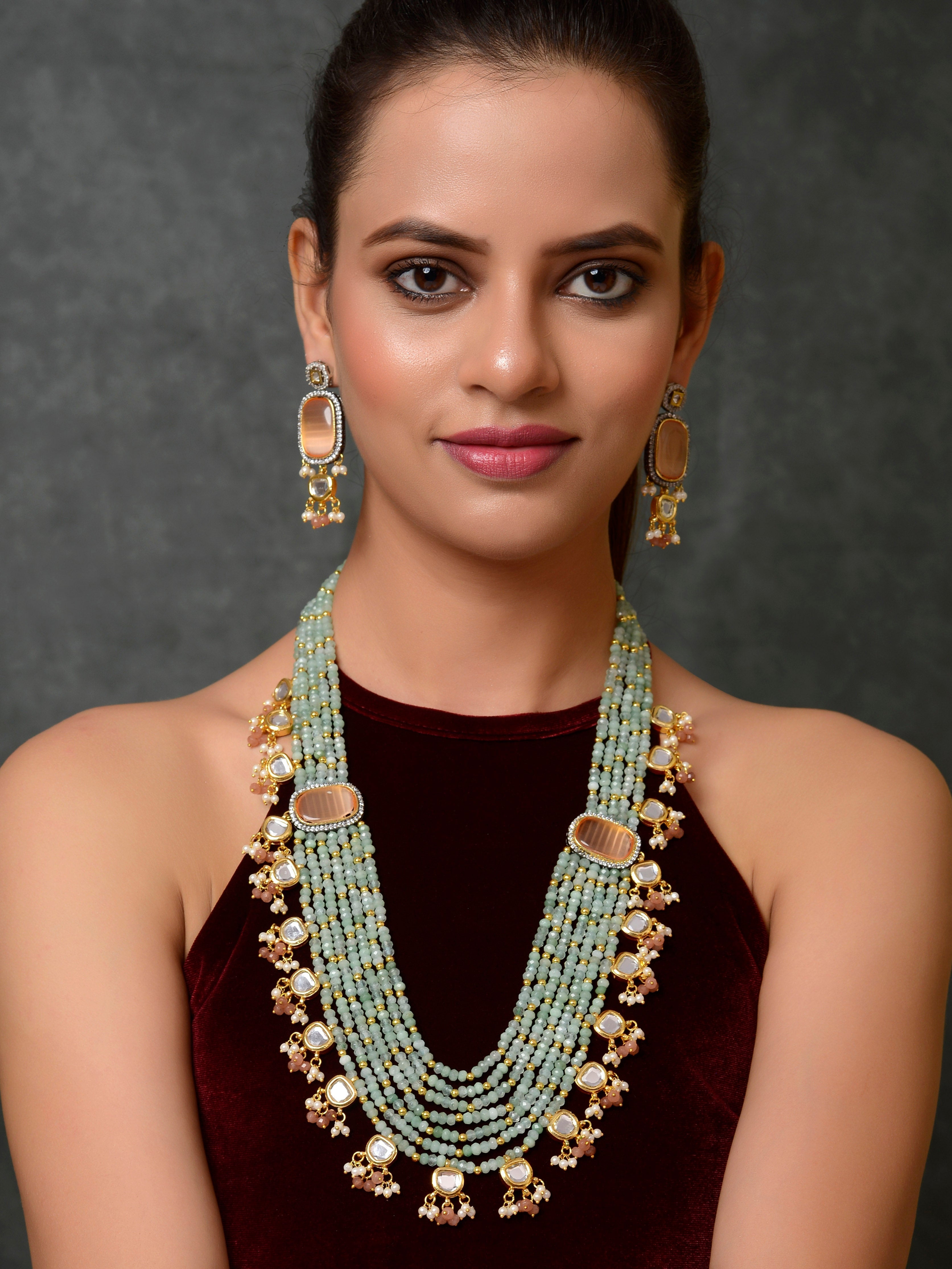 Dastoor Gold-Toned Kundan Studded Jewellery Set