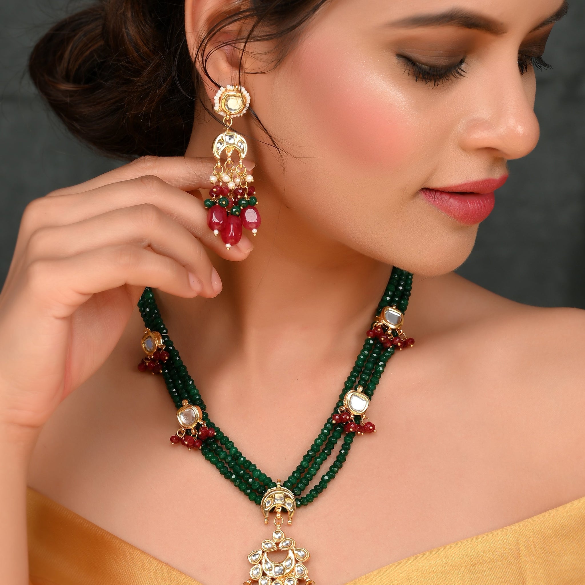 Green Serenade Designer Necklace Set