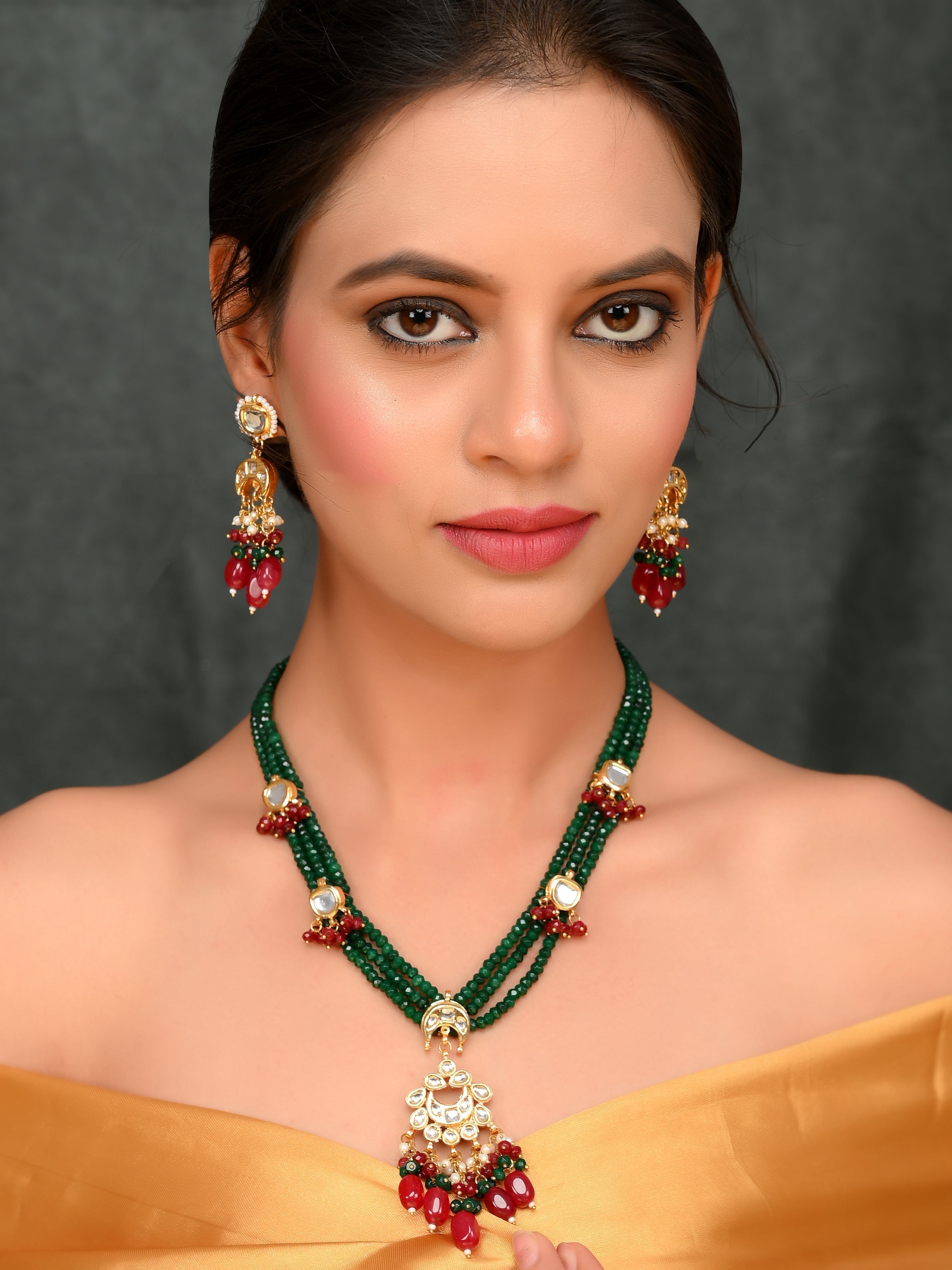 Green Serenade Designer Necklace Set