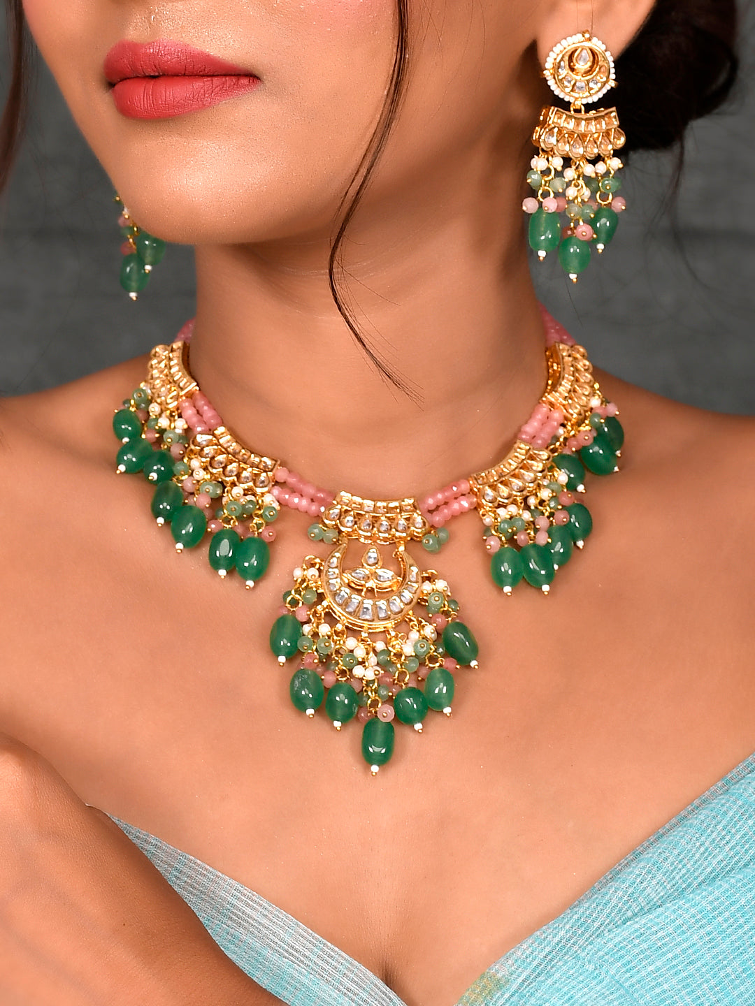 Golden Aura Choker Necklace Set
