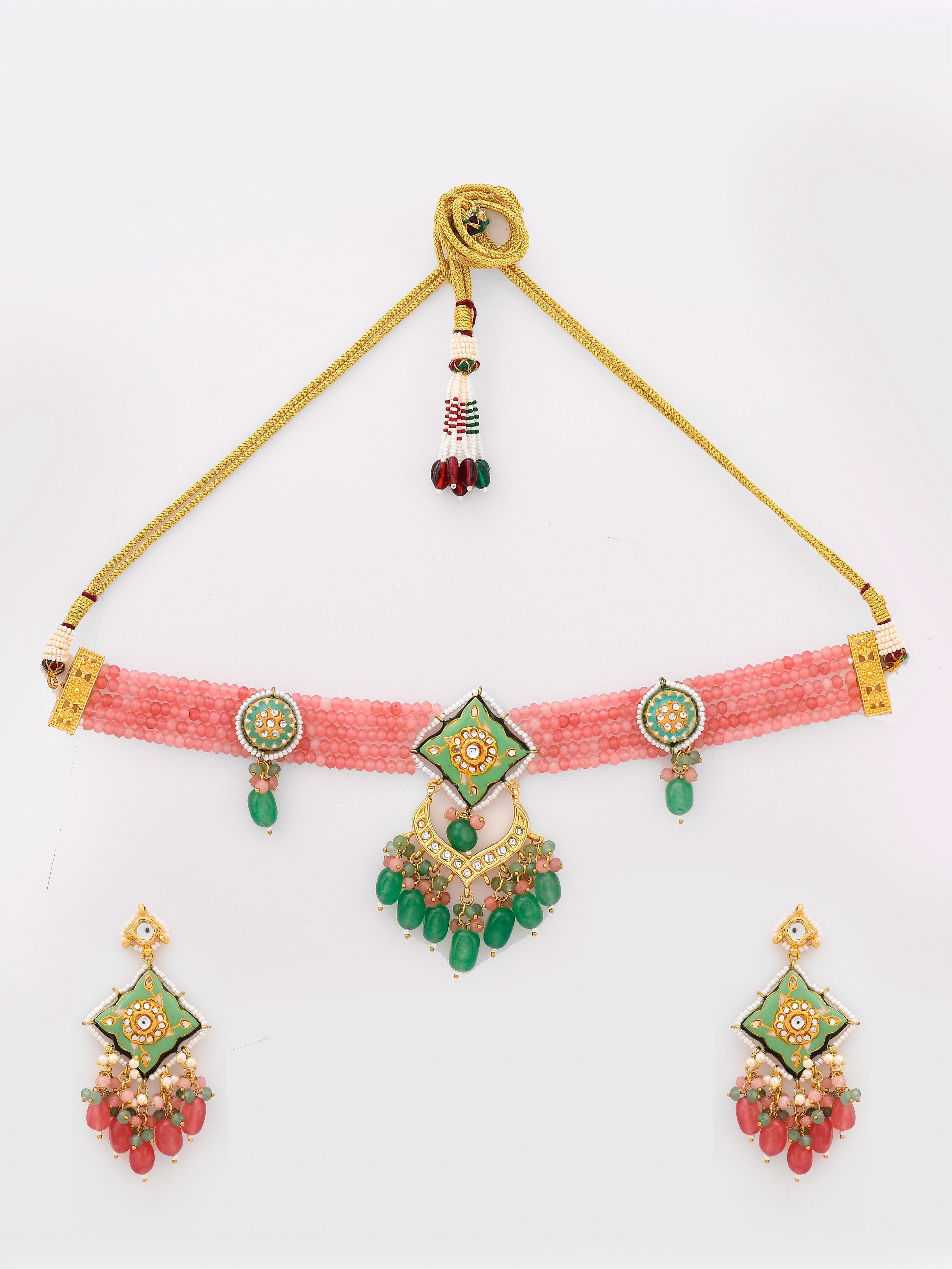 Blush and Mint Fusion Collar Necklace Set