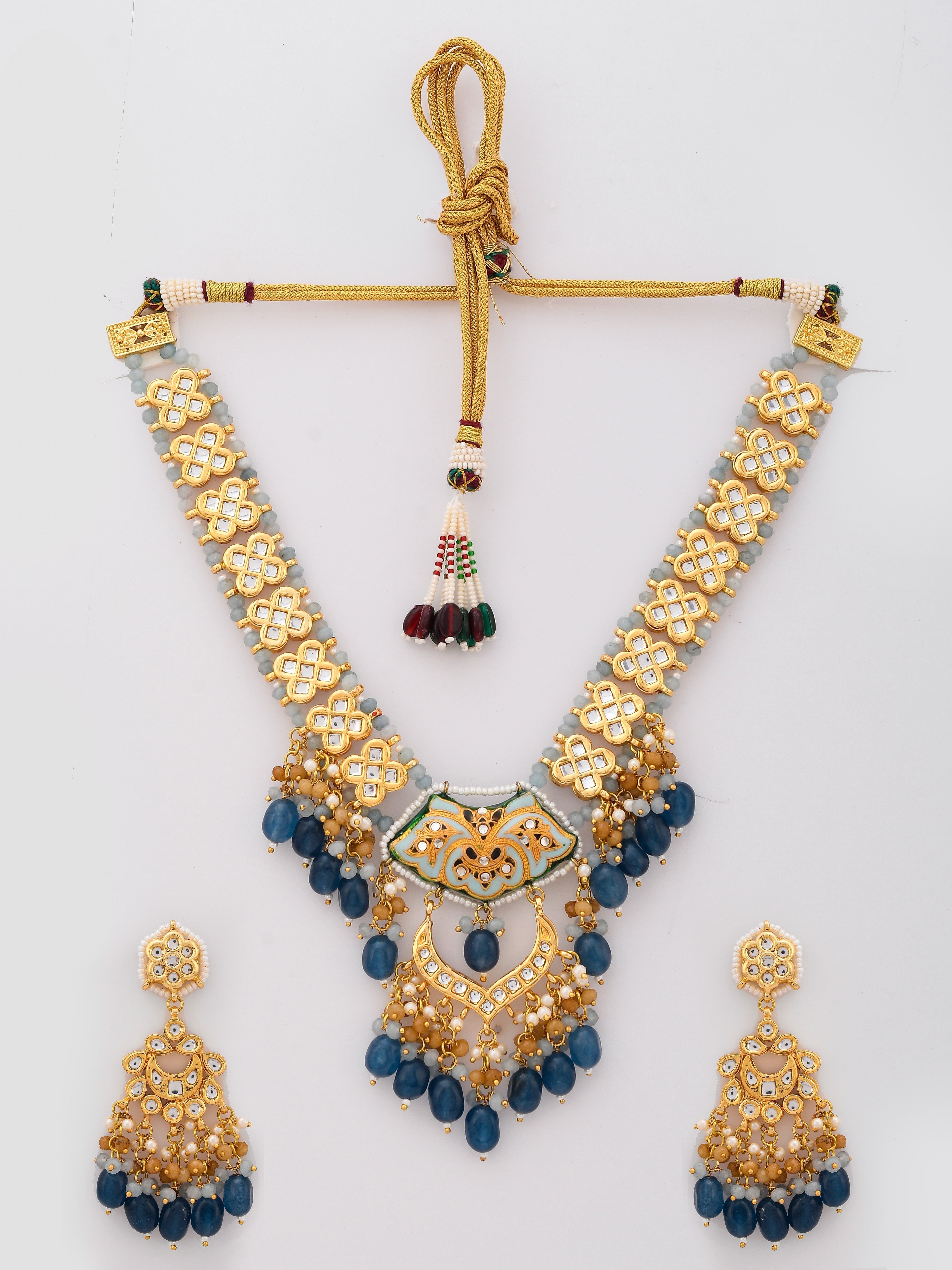 Minakari Mosaic Turquoise Choker Necklace Set