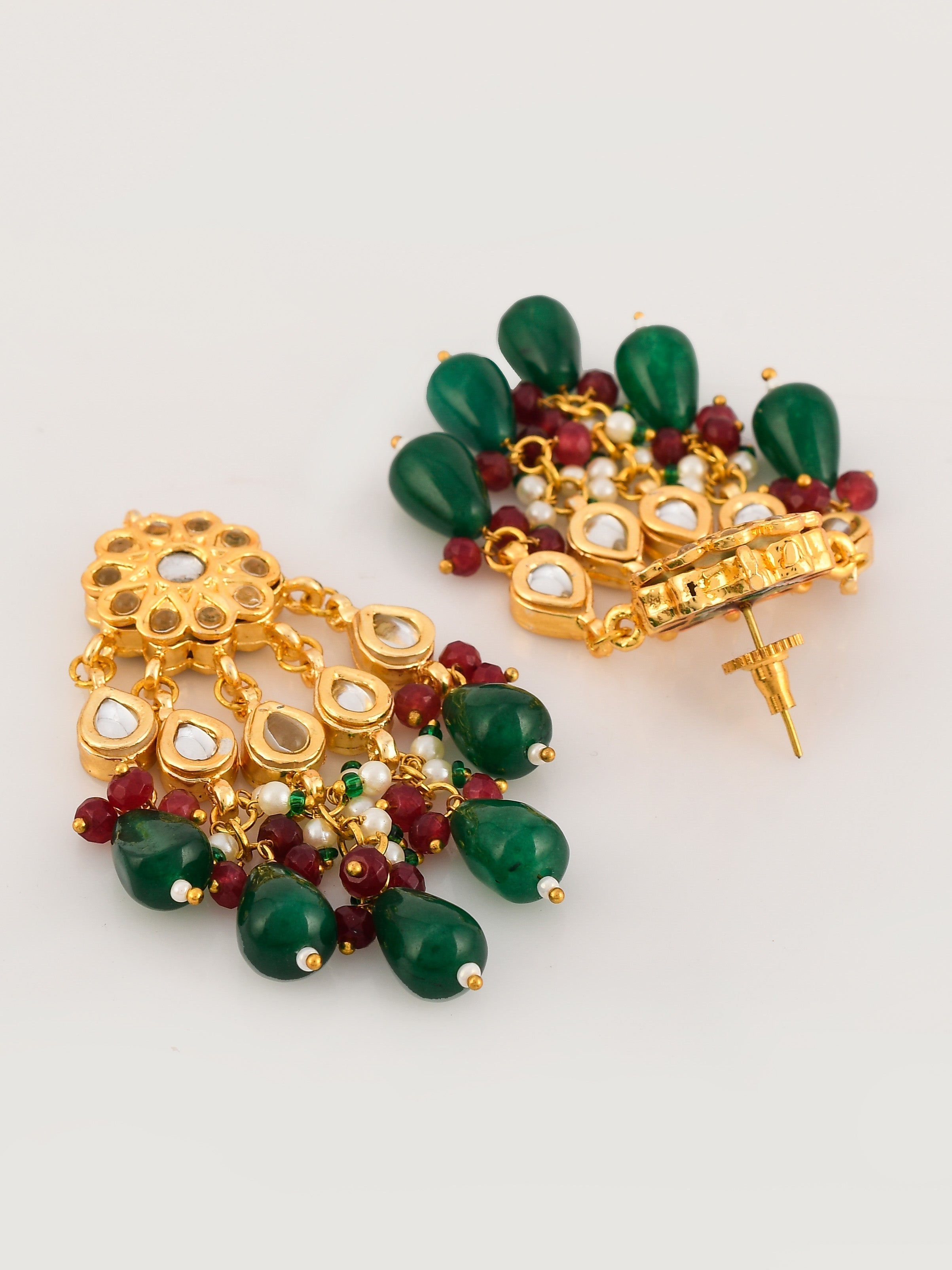 Green Gem Cascade Ensemble Necklace Set