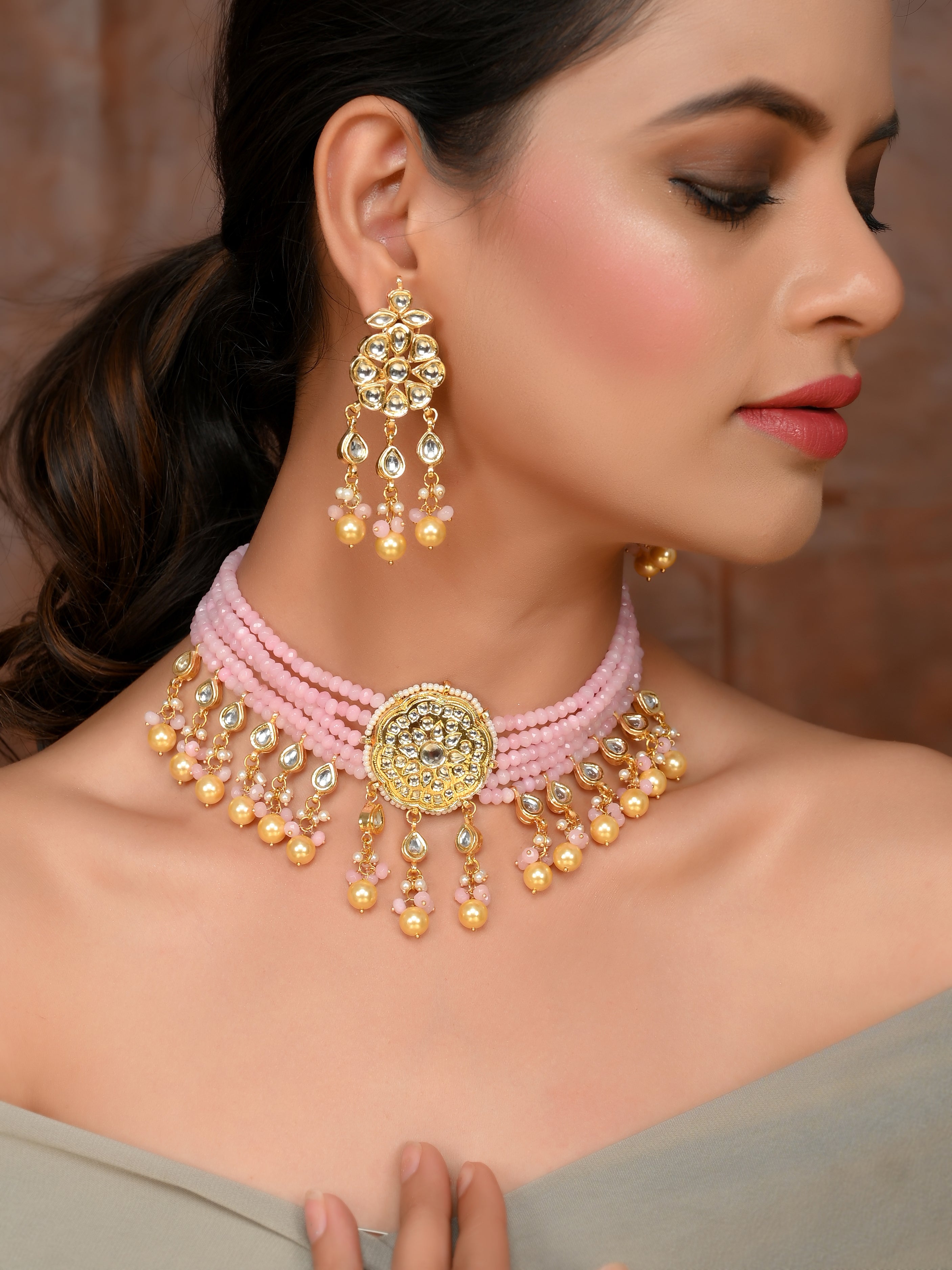 Pink Sunrise Serenade Necklace Set